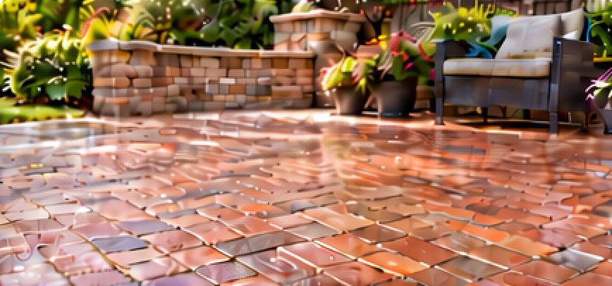 Freshly cleaned and sealed brick paver patio